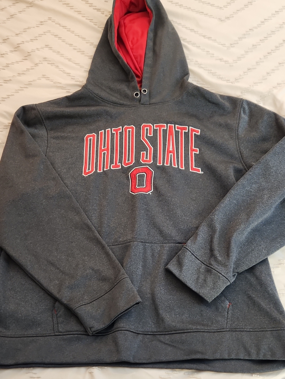 STATE Ohio State Gray Hoodie with Red Lining